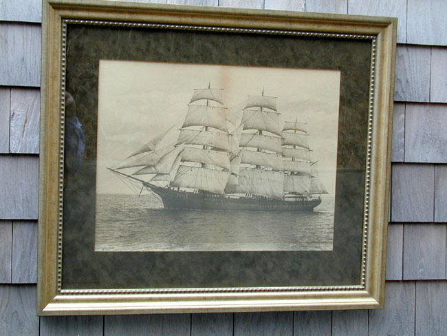Antique Photo of a Full-Rigged Ship By Nathaniel Stebbins, Boston, Circa 1890